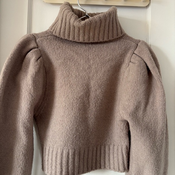 Zara Beige Turtleneck Crop Top Sweater - Picture 5 of 8